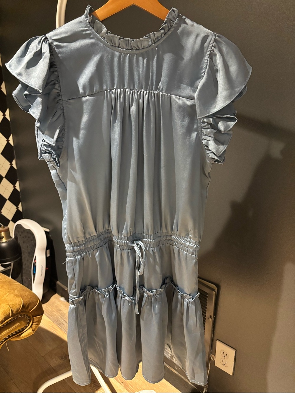 Pinch Light Blue Ruffle Sleeve Nightgown